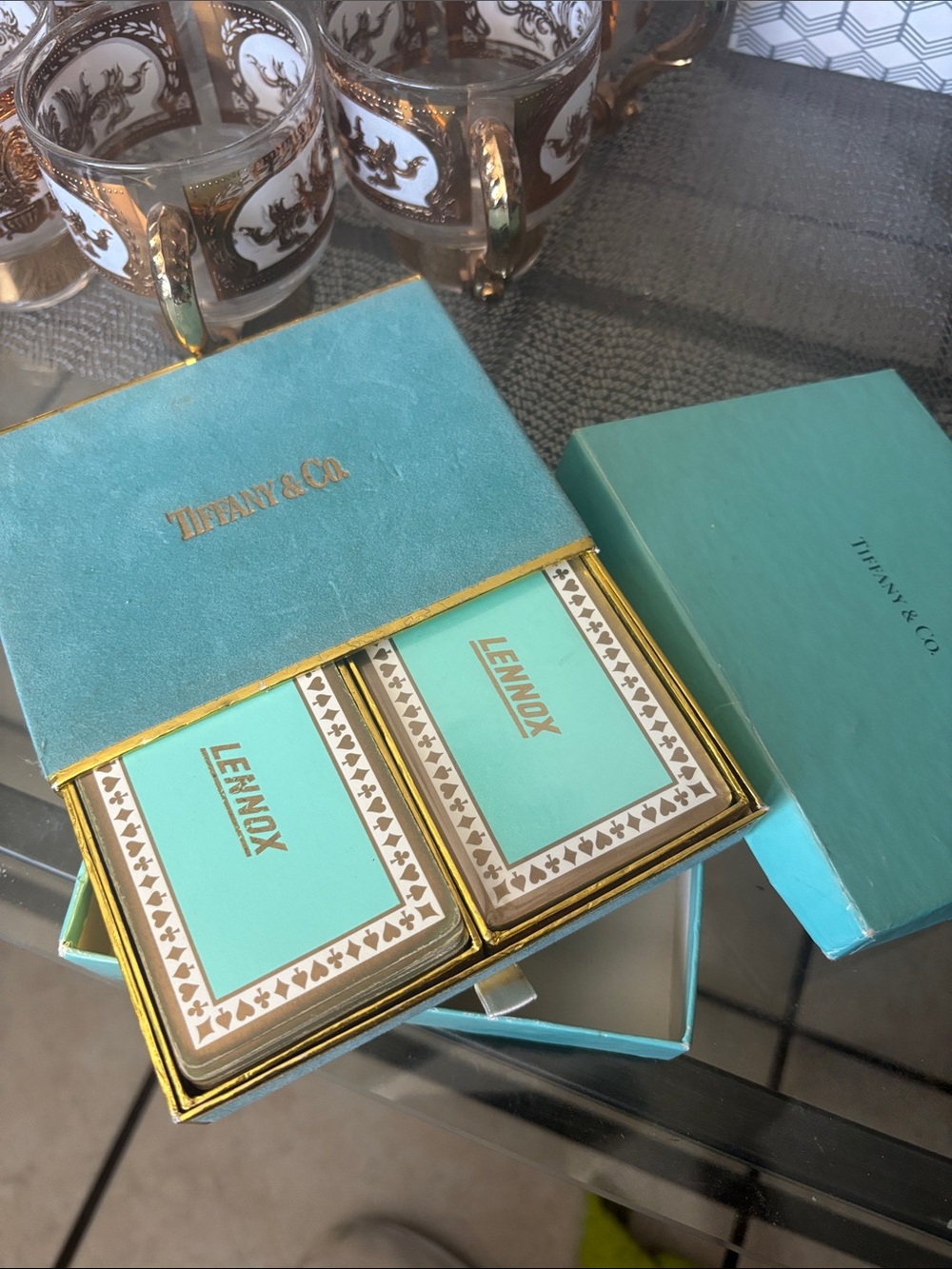 Tiffany & Co. Turquoise Lennox Playing Card Set